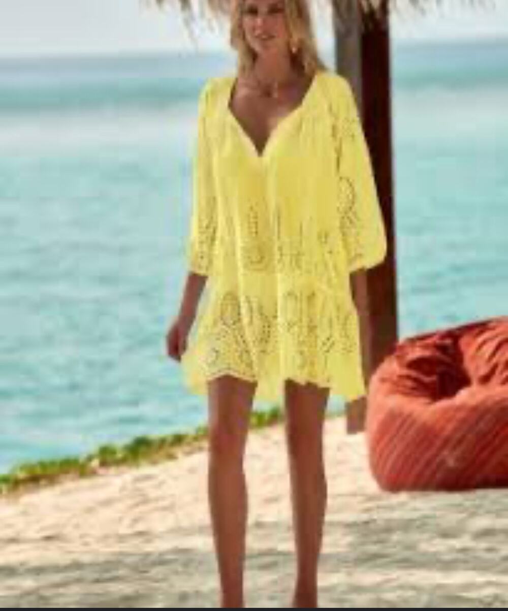 Melissa Odabash - Ashley Lemon Short Caftan - XL (NWT)